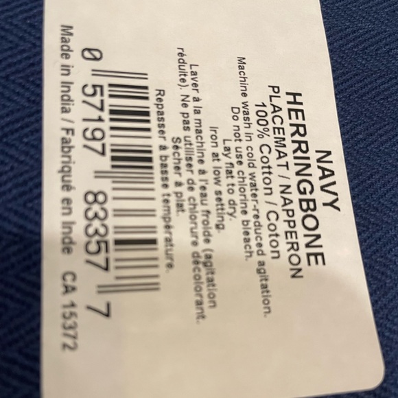 Set of 4 Navy Blue and Grey Placemats - Picture 3 of 3